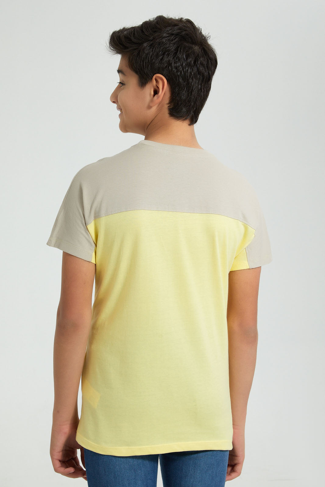 Redtag-Yellow-Fearless-T-Shirt-All-Over-Prints-Senior-Boys-9 to 14 Years
