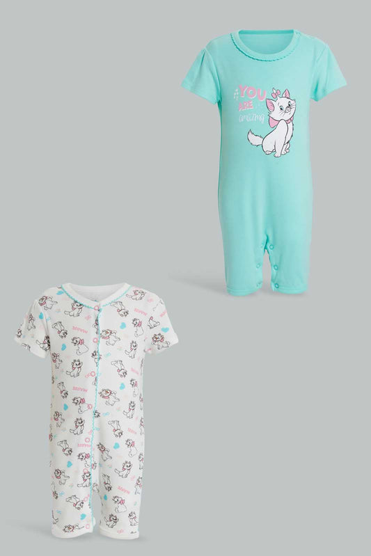 Redtag-Mint-Marrie-2-Piece-Pack-Romper-Rompers-Baby-0 to 12 Months