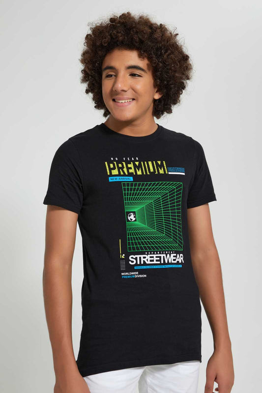 Redtag-Endless-Potential-Hd-Print-T-Shirt-All-Over-Prints-Senior-Boys-9 to 14 Years
