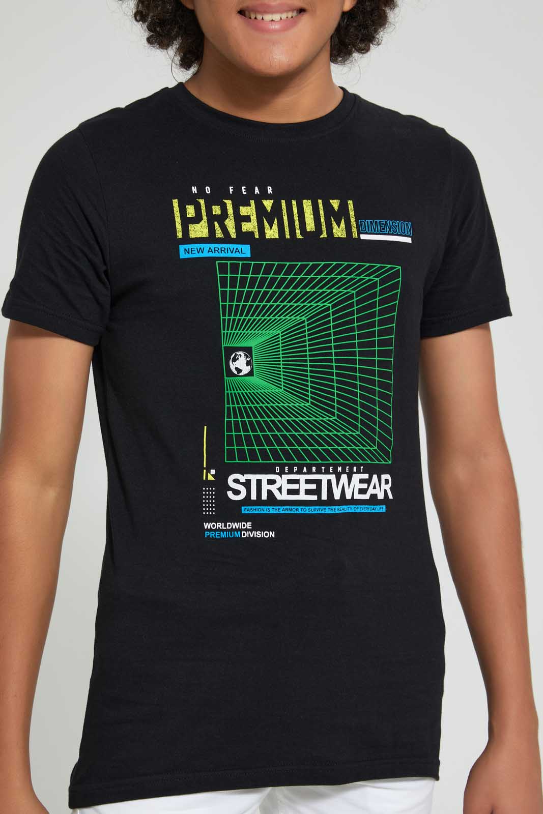 Redtag-Endless-Potential-Hd-Print-T-Shirt-All-Over-Prints-Senior-Boys-9 to 14 Years