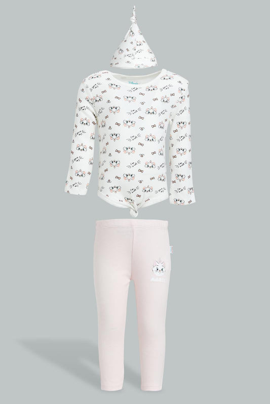 Redtag-Pink-And-White-Marie-3Piece-Pack-Set-Colour:Pink,-Filter:Baby-(0-to-12-Mths),-NBG-Gift-Sets,-New-In,-New-In-NBG,-Non-Sale,-S22B,-Section:Kidswear-Baby-0 to 12 Months
