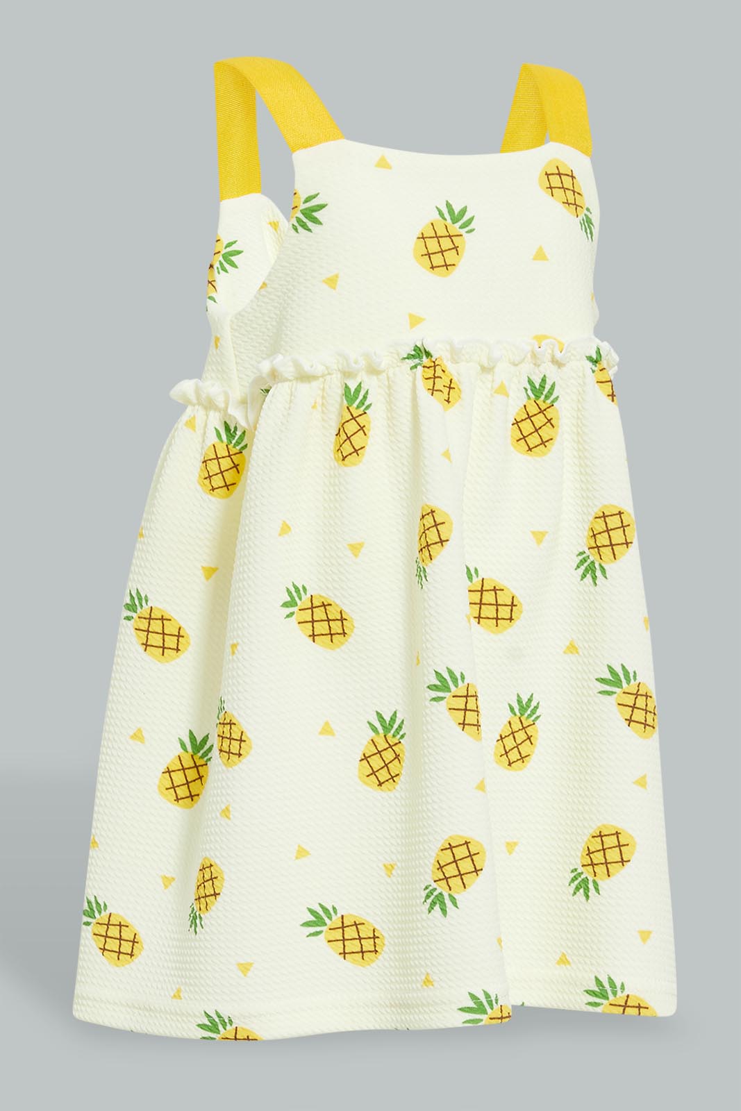 Redtag-Strawberry-Printed-Strap-Dress-Dresses-Infant-Girls-3 to 24 Months