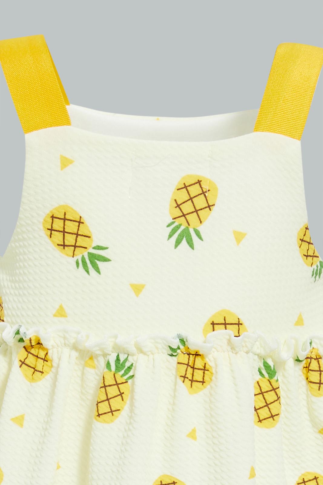 Redtag-Strawberry-Printed-Strap-Dress-Dresses-Infant-Girls-3 to 24 Months