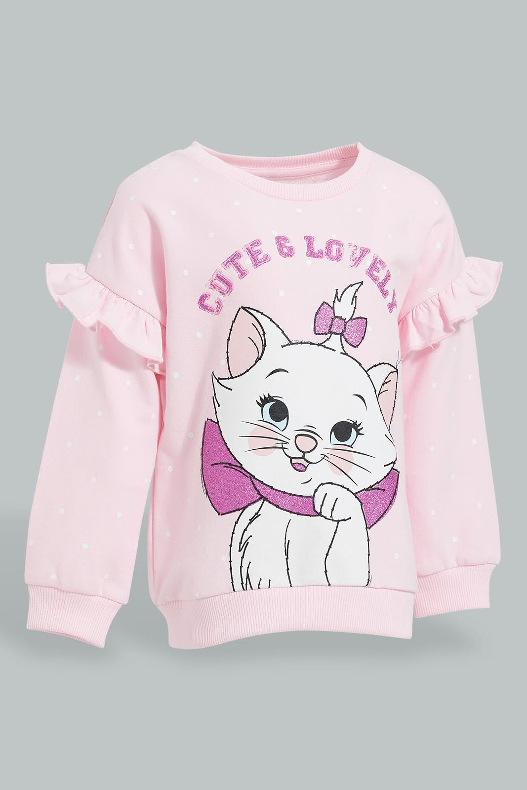 Redtag-Pink-Marie-The-Cat-SweaT-Shirt-Sweatshirts-Infant-Girls-3 to 24 Months