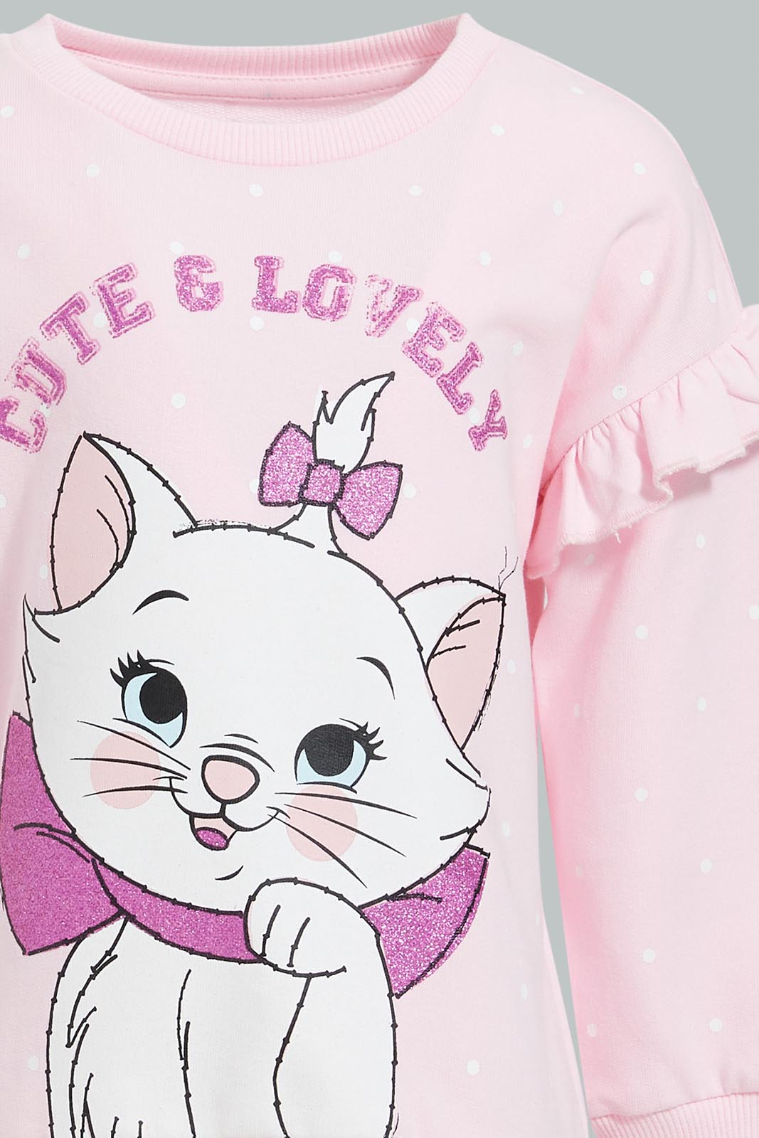 Redtag-Pink-Marie-The-Cat-SweaT-Shirt-Sweatshirts-Infant-Girls-3 to 24 Months