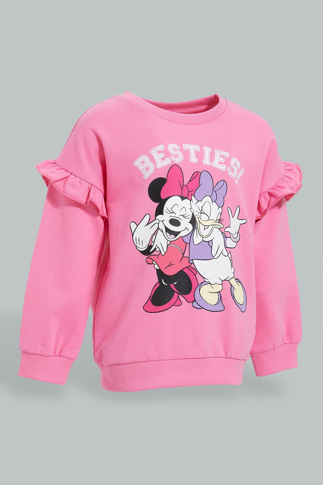Redtag-Fuchsia-Daisey-And-Minnie-SweaT-Shirt-Sweatshirts-Infant-Girls-3 to 24 Months