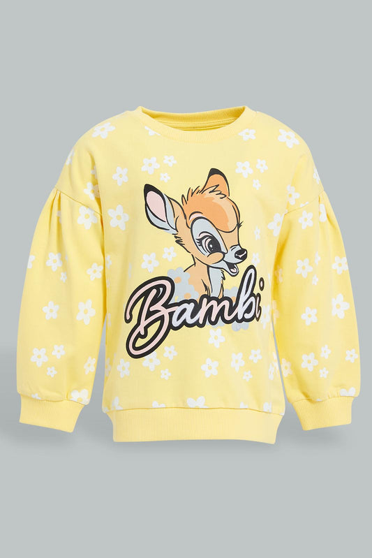 Redtag-Yellow-Bambi-SweaT-Shirt-Sweatshirts-Infant-Girls-3 to 24 Months