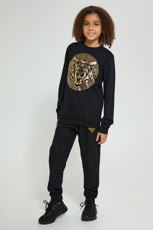 Black Lion Face Jog Suit (2 Piece)