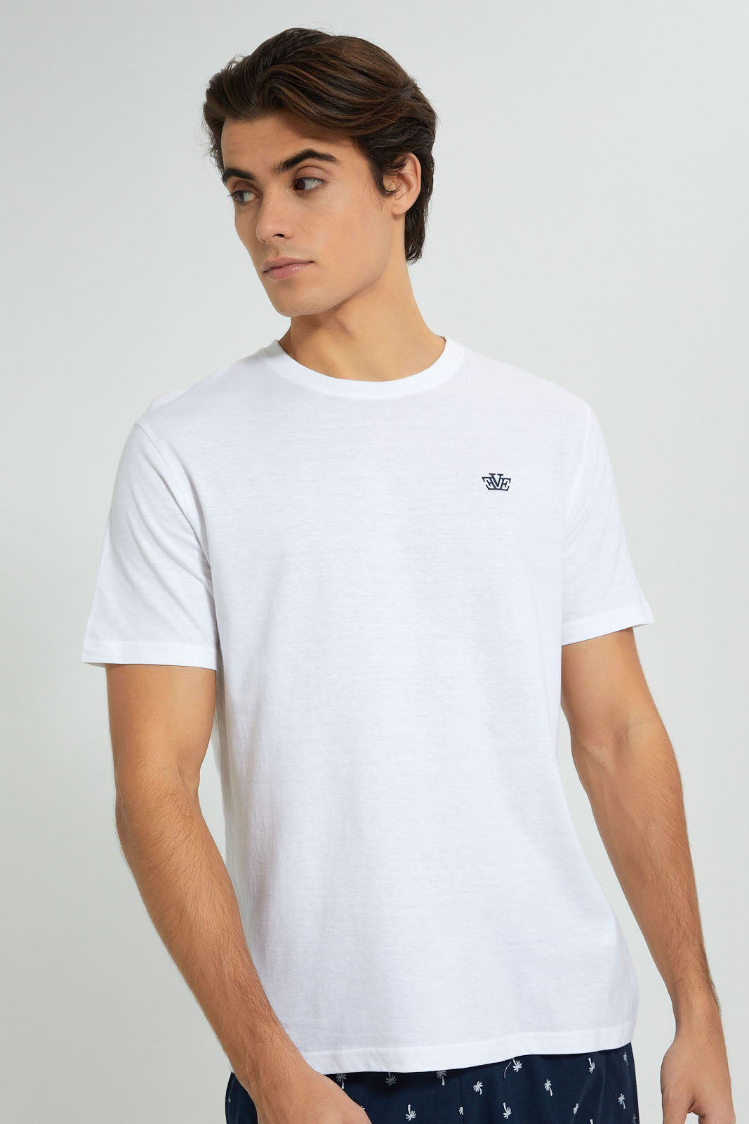Redtag-White-T-Shirt-Pyjama-Set-Pyjama-Sets-Men's-