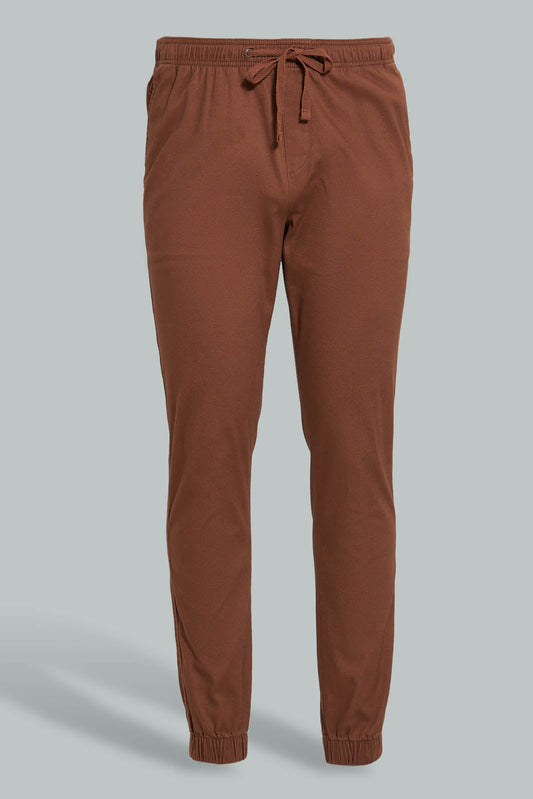 Redtag-Brown-Slim-Fit-Jogger-Colour:Brown,-Filter:Men's-Clothing,-Men-Trousers,-New-In,-New-In-Men,-Non-Sale,-S22B,-Section:Men,-TBL-Men's-