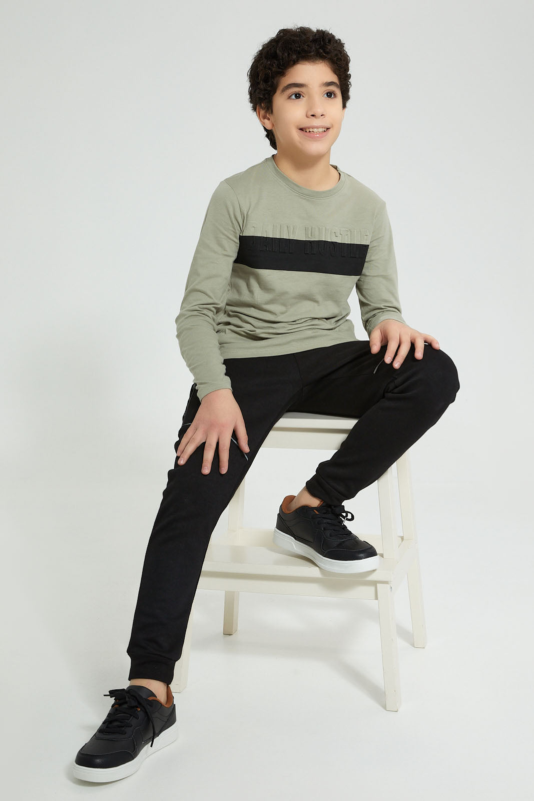 Redtag-Grey-Embroideredoss-Print-T-Shirt-Embellished-Senior-Boys-9 to 14 Years