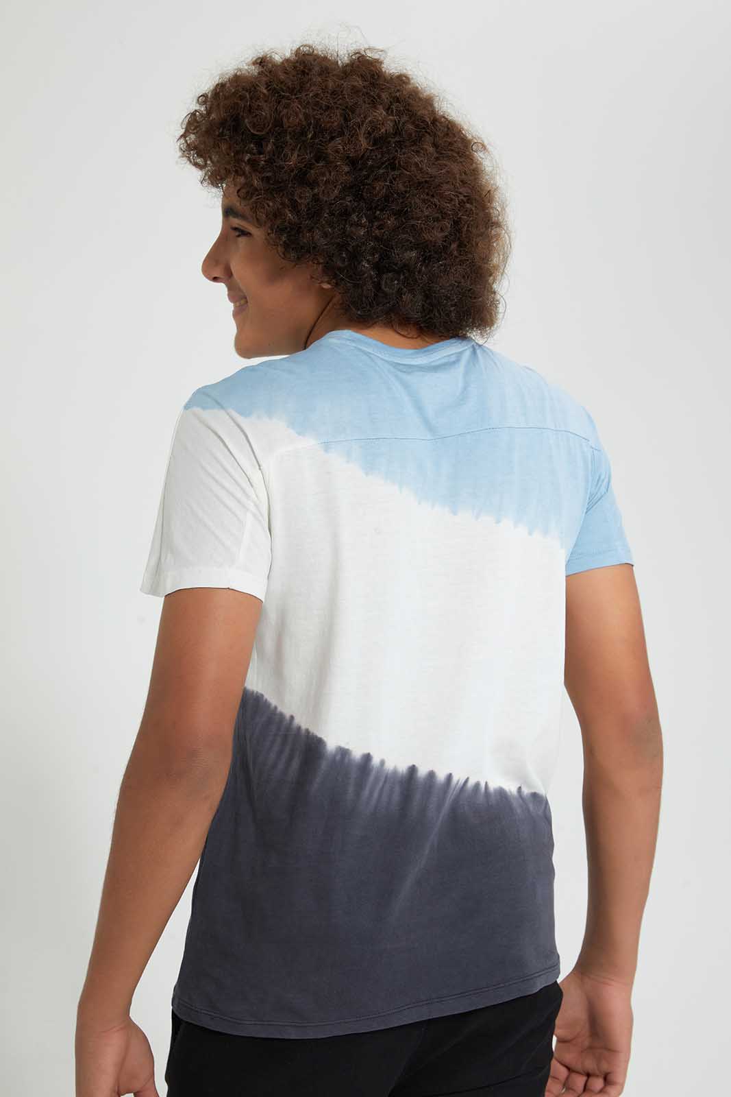 Redtag-Blue-Tye-Dye-T-Shirt-All-Over-Prints-Senior-Boys-9 to 14 Years