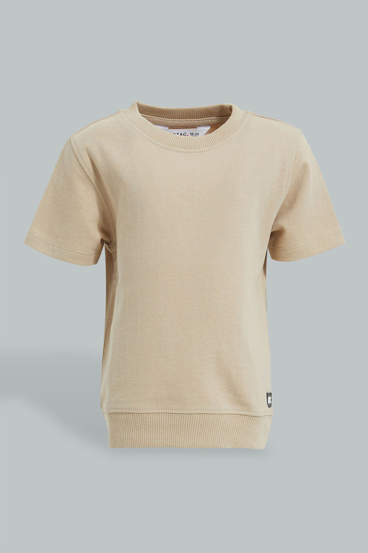 Redtag-Beige-Terry-Short-Sleeve-T-Shirt-Character,-Colour:Beige,-Filter:Infant-Boys-(3-to-24-Mths),-Infant-Boys-T-Shirts,-New-In,-New-In-INB,-Non-Sale,-S22B,-Section:Kidswear,-TBL-Infant-Boys-3 to 24 Months