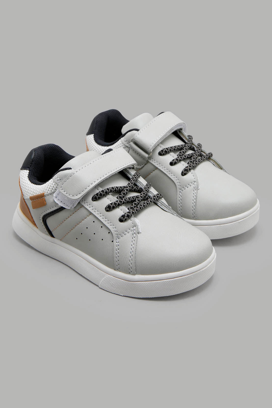 Redtag-Grey-Colour-Block-Sneaker-BOY-Sandals,-Category:Shoes,-Colour:Grey,-Deals:New-In,-Filter:Boys-Footwear-(3-to-5-Yrs),-New-In-BOY-FOO,-Non-Sale,-Section:Boys-(0-to-14Yrs),-W22O-Boys-3 to 5 Years