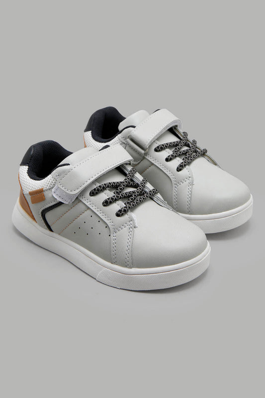 Redtag-Grey-Colour-Block-Sneaker-BOY-Sandals,-Category:Shoes,-Colour:Grey,-Deals:New-In,-Filter:Boys-Footwear-(3-to-5-Yrs),-New-In-BOY-FOO,-Non-Sale,-Section:Boys-(0-to-14Yrs),-W22O-Boys-3 to 5 Years