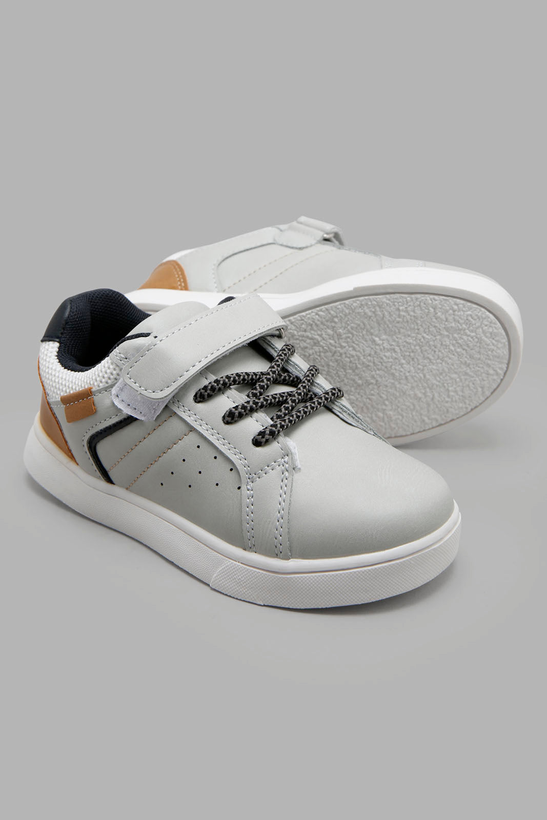 Redtag-Grey-Colour-Block-Sneaker-BOY-Sandals,-Category:Shoes,-Colour:Grey,-Deals:New-In,-Filter:Boys-Footwear-(3-to-5-Yrs),-New-In-BOY-FOO,-Non-Sale,-Section:Boys-(0-to-14Yrs),-W22O-Boys-3 to 5 Years