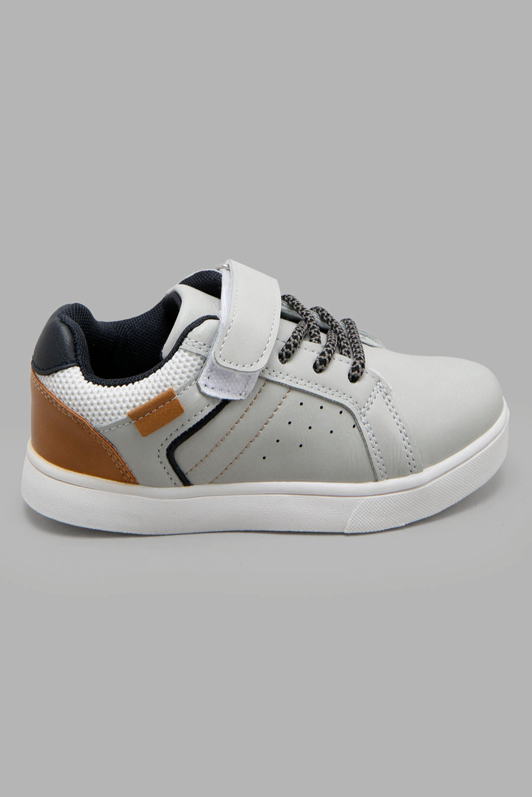 Redtag-Grey-Colour-Block-Sneaker-BOY-Sandals,-Category:Shoes,-Colour:Grey,-Deals:New-In,-Filter:Boys-Footwear-(3-to-5-Yrs),-New-In-BOY-FOO,-Non-Sale,-Section:Boys-(0-to-14Yrs),-W22O-Boys-3 to 5 Years
