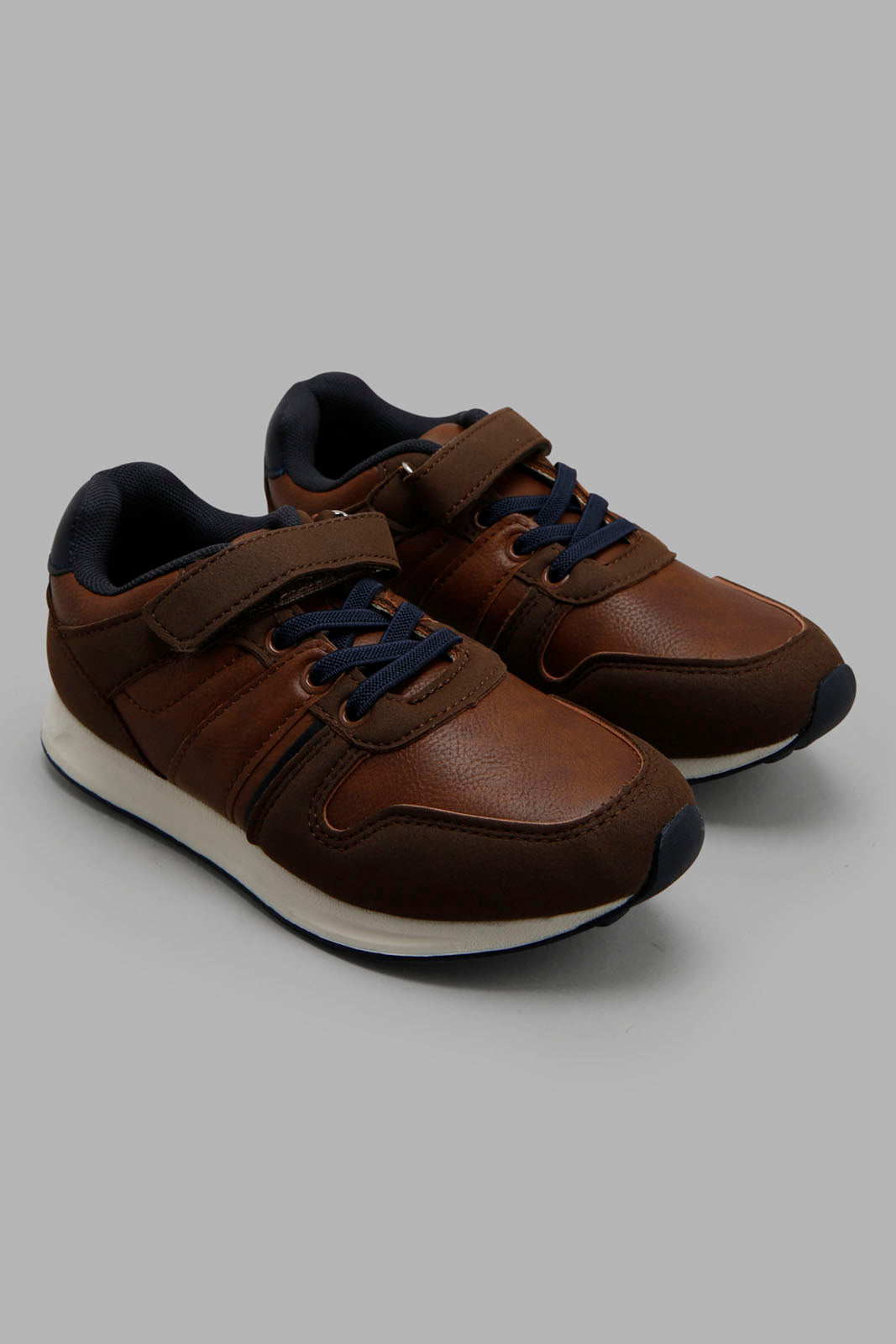 Redtag-Brown-Colour-Block-Sneaker-BOY-Sandals,-Category:Shoes,-Colour:Brown,-Deals:New-In,-Filter:Boys-Footwear-(3-to-5-Yrs),-New-In-BOY-FOO,-Non-Sale,-S22B,-Section:Boys-(0-to-14Yrs)-Boys-3 to 5 Years