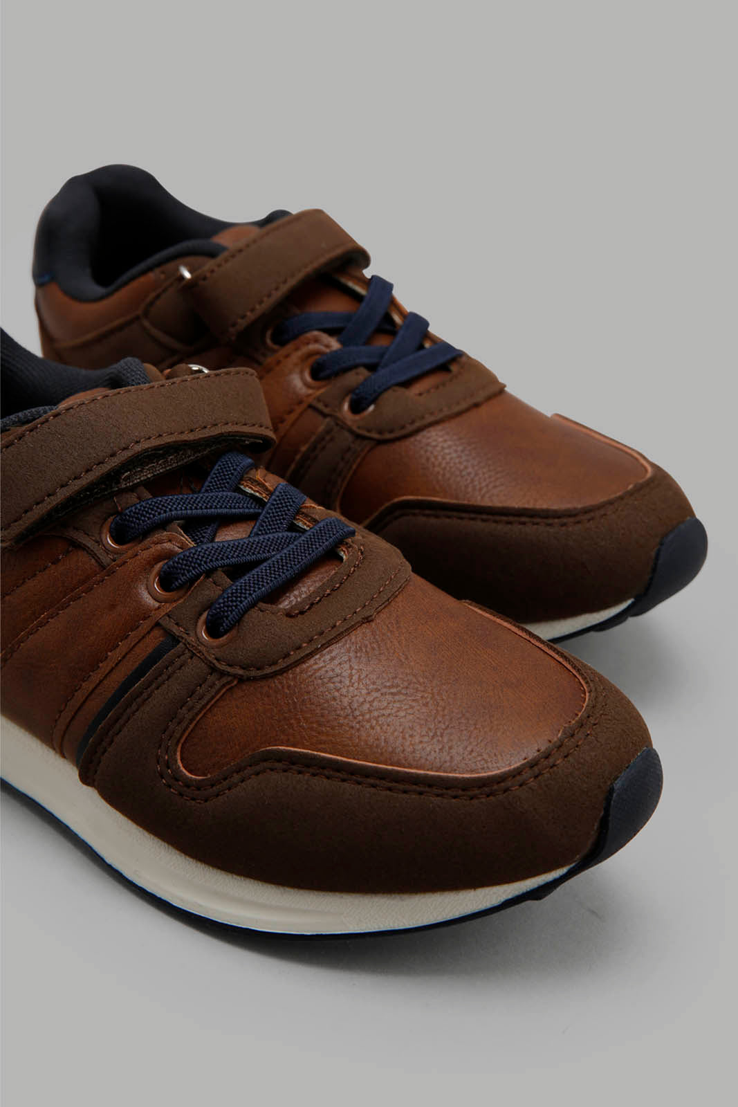 Redtag-Brown-Colour-Block-Sneaker-BOY-Sandals,-Category:Shoes,-Colour:Brown,-Deals:New-In,-Filter:Boys-Footwear-(3-to-5-Yrs),-New-In-BOY-FOO,-Non-Sale,-S22B,-Section:Boys-(0-to-14Yrs)-Boys-3 to 5 Years