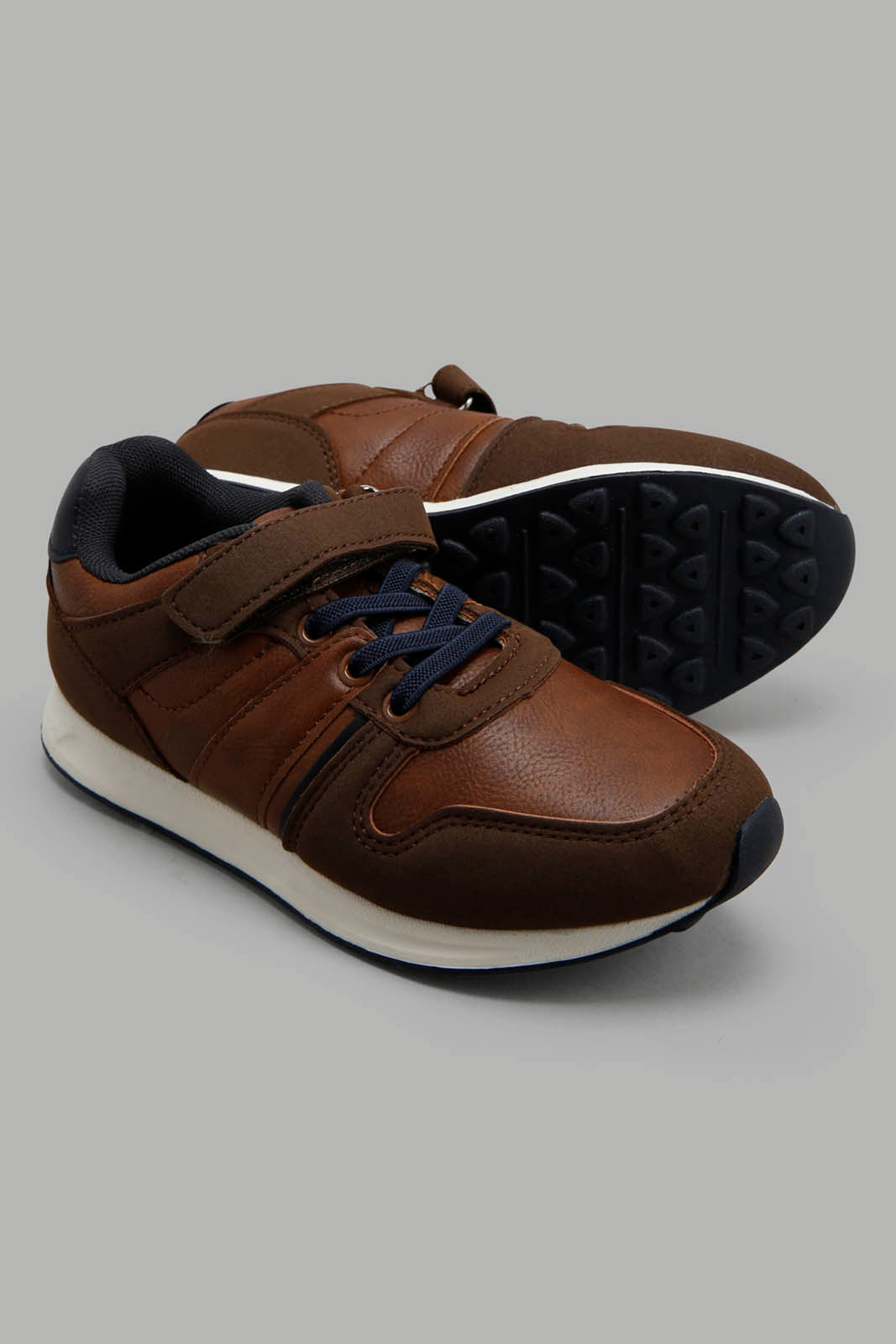 Redtag-Brown-Colour-Block-Sneaker-BOY-Sandals,-Category:Shoes,-Colour:Brown,-Deals:New-In,-Filter:Boys-Footwear-(3-to-5-Yrs),-New-In-BOY-FOO,-Non-Sale,-S22B,-Section:Boys-(0-to-14Yrs)-Boys-3 to 5 Years