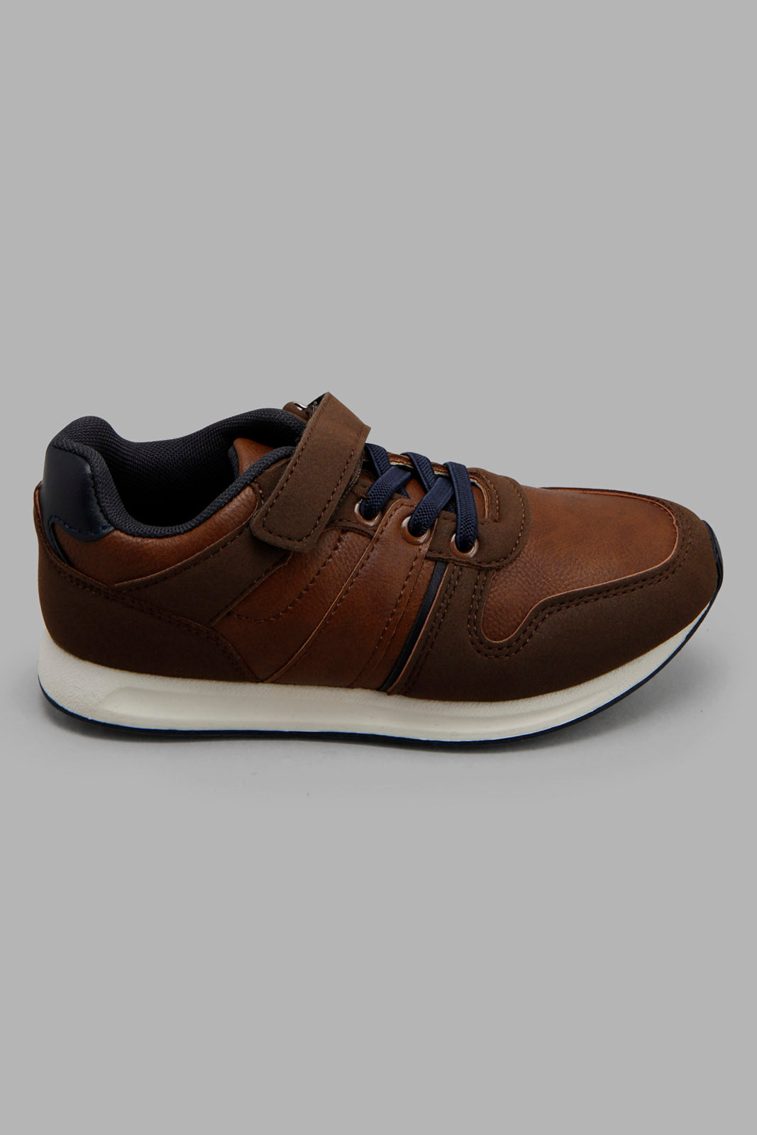Redtag-Brown-Colour-Block-Sneaker-BOY-Sandals,-Category:Shoes,-Colour:Brown,-Deals:New-In,-Filter:Boys-Footwear-(3-to-5-Yrs),-New-In-BOY-FOO,-Non-Sale,-S22B,-Section:Boys-(0-to-14Yrs)-Boys-3 to 5 Years