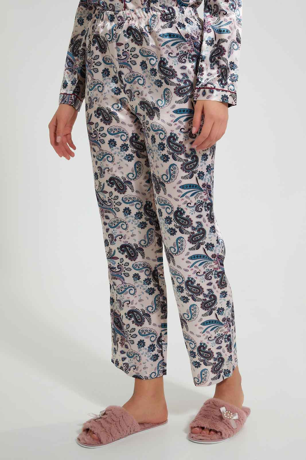 Redtag-Off-White-Floral-Printed-Pyjama-Set-Pyjama-Sets-Women's-