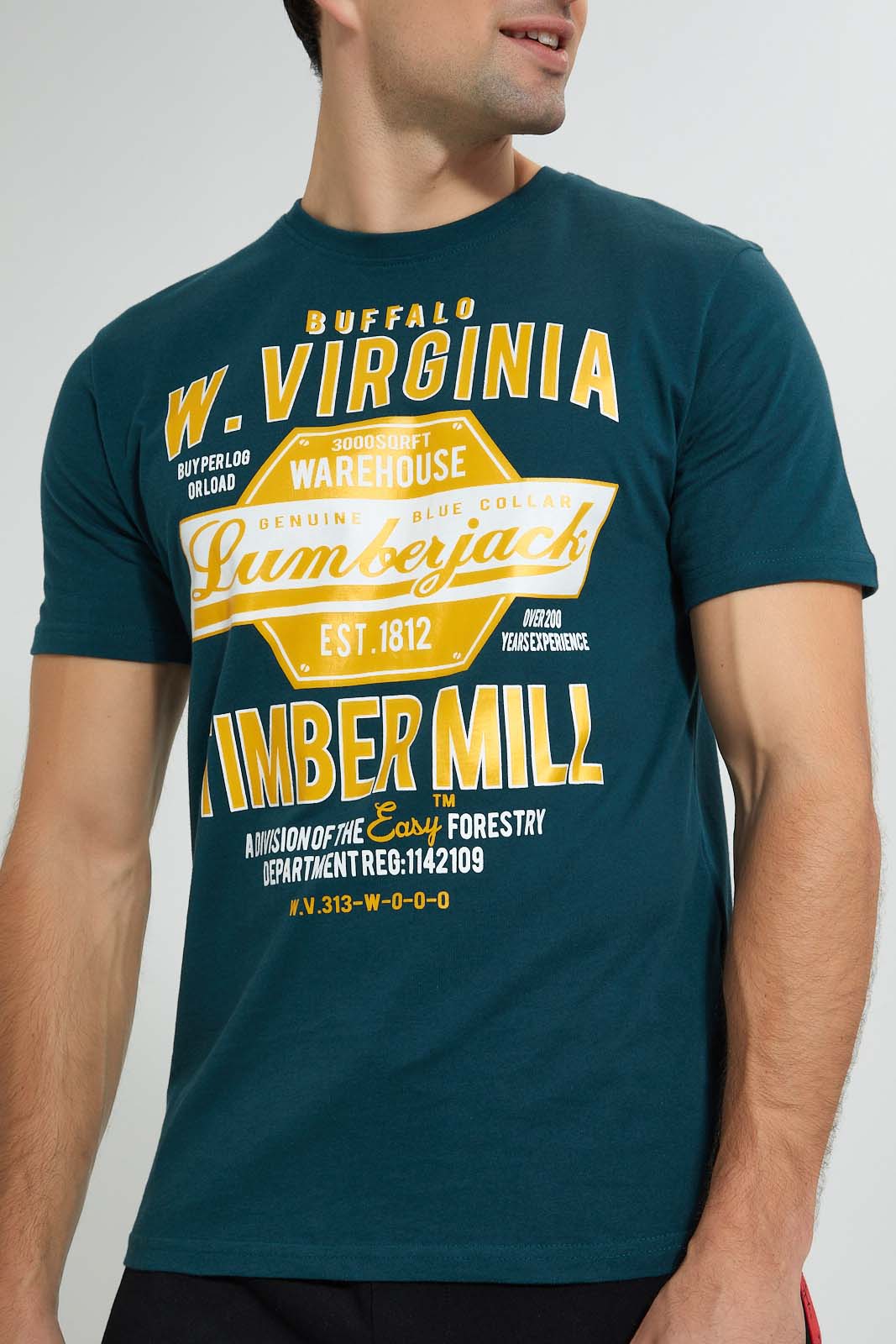 Redtag-Teal-Graphic-T-Shirt-Graphic-Prints-Men's-