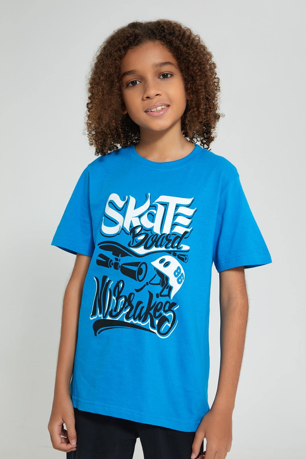 Redtag-Blue-Skate-Board-Night-Suit-Pyjama-Sets-Senior-Boys-9 to 14 Years