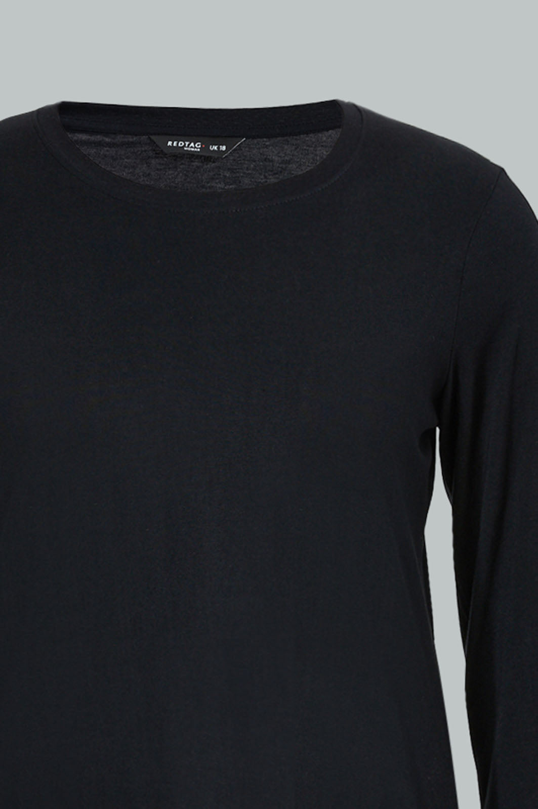 Redtag-Black-Long-Sleeve-Graphic-T-Shirt-Graphic-Prints-Women's-