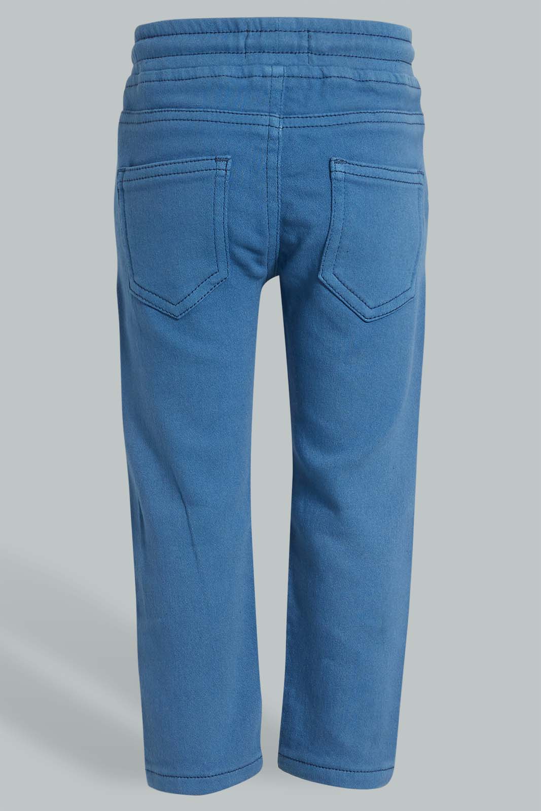 Redtag-Royal-Color-Knit-Denim-Pant-Character,-Colour:Royal,-Filter:Infant-Boys-(3-to-24-Mths),-Infant-Boys-Jeans,-New-In,-New-In-INB,-Non-Sale,-S22B,-Section:Kidswear,-TBL-Infant-Boys-3 to 24 Months