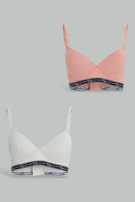 Redtag-Grey/Blush-Plain-Rib-Padded-Non-Wired-Bra-(2-Pack)-Category:Bras,-Colour:Assorted,-Deals:New-In,-Filter:Women's-Clothing,-New-In-Women-APL,-Non-Sale,-Section:Women,-W22O,-Women-Bras--