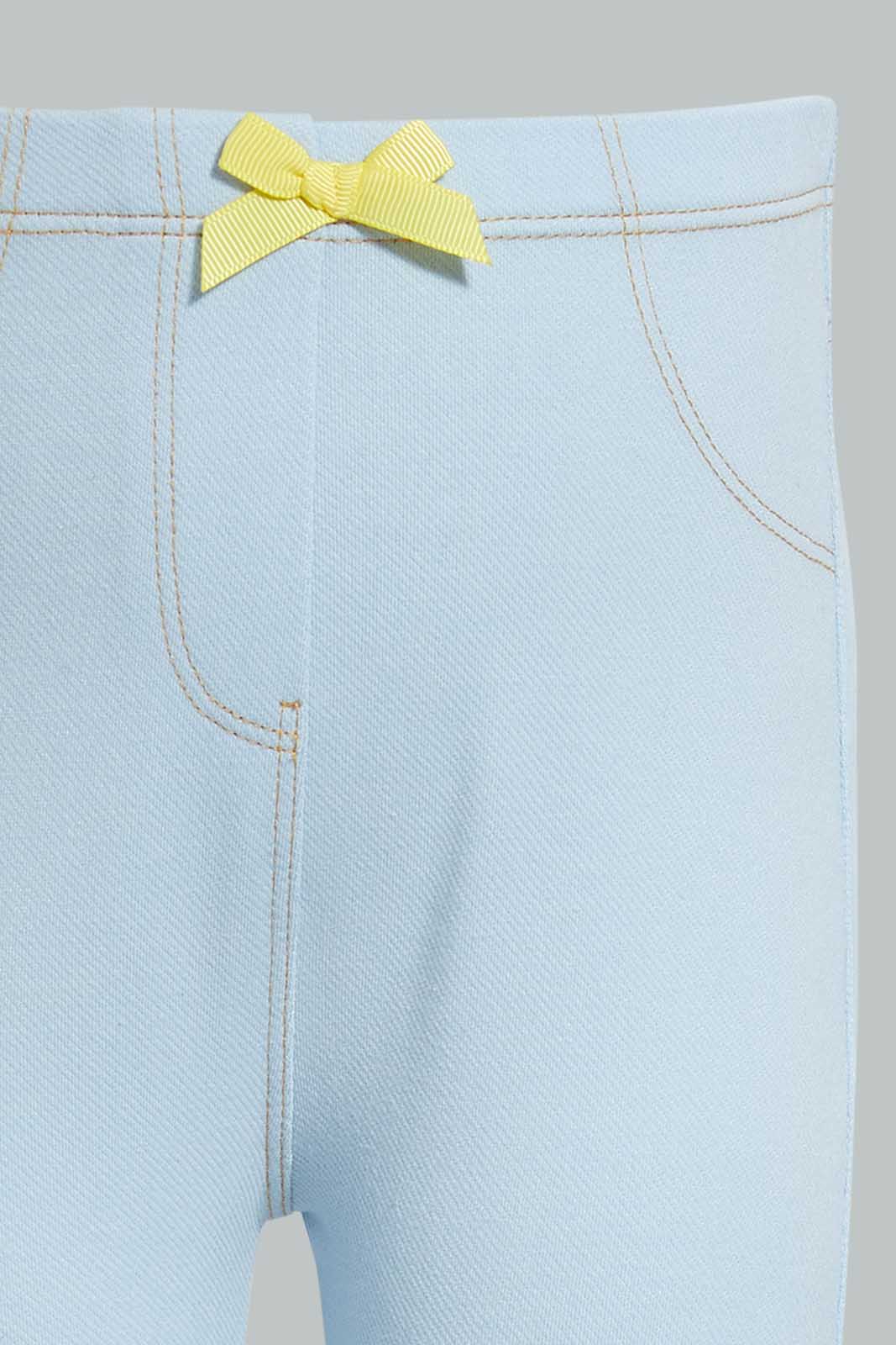 Redtag-Light-Wash-Knitted-Solid-Jegging-Jeggings-Infant-Girls-3 to 24 Months