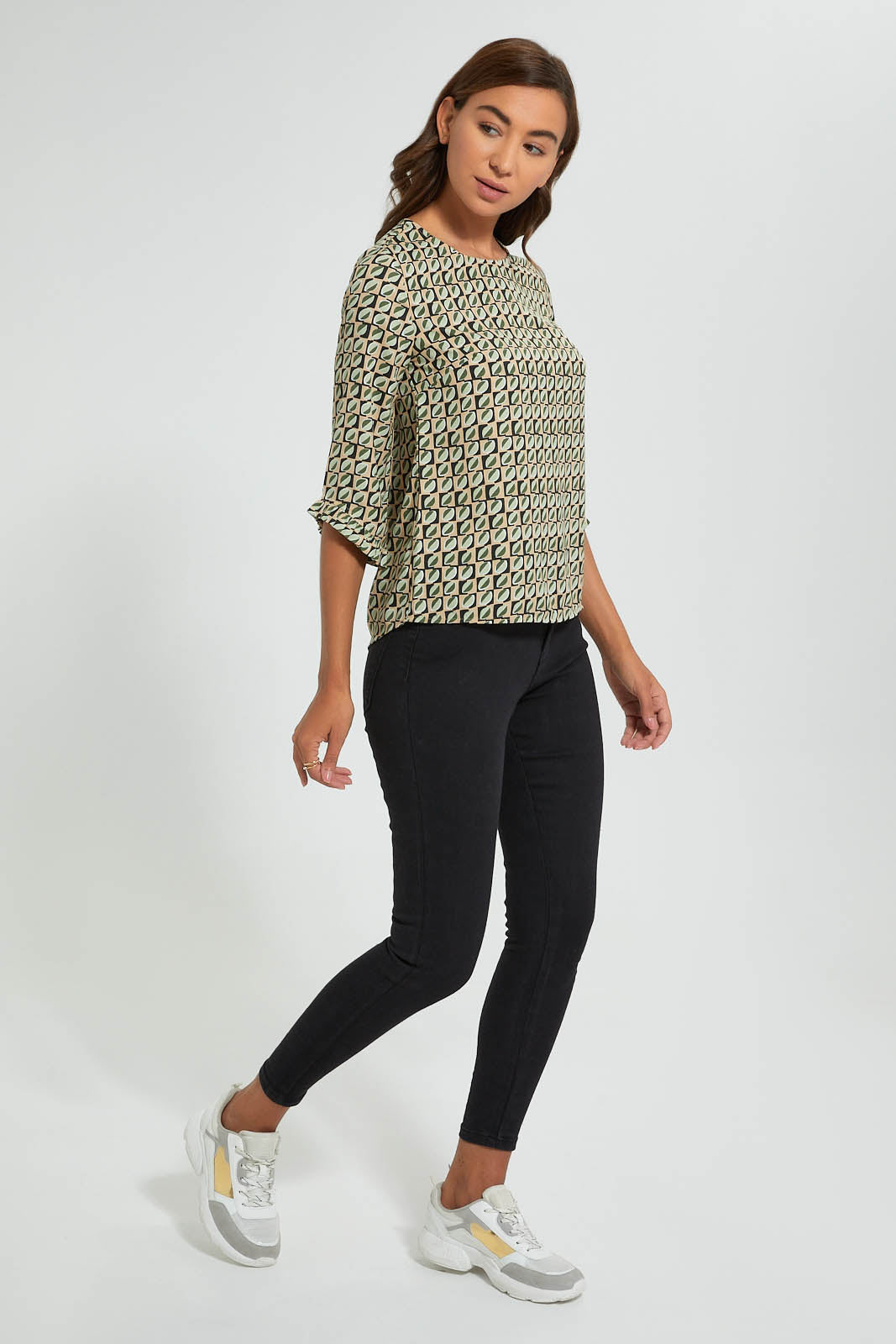 Redtag-Basic-Printed-3/4-Sleeve-Blouse-Blouses-Women's-0