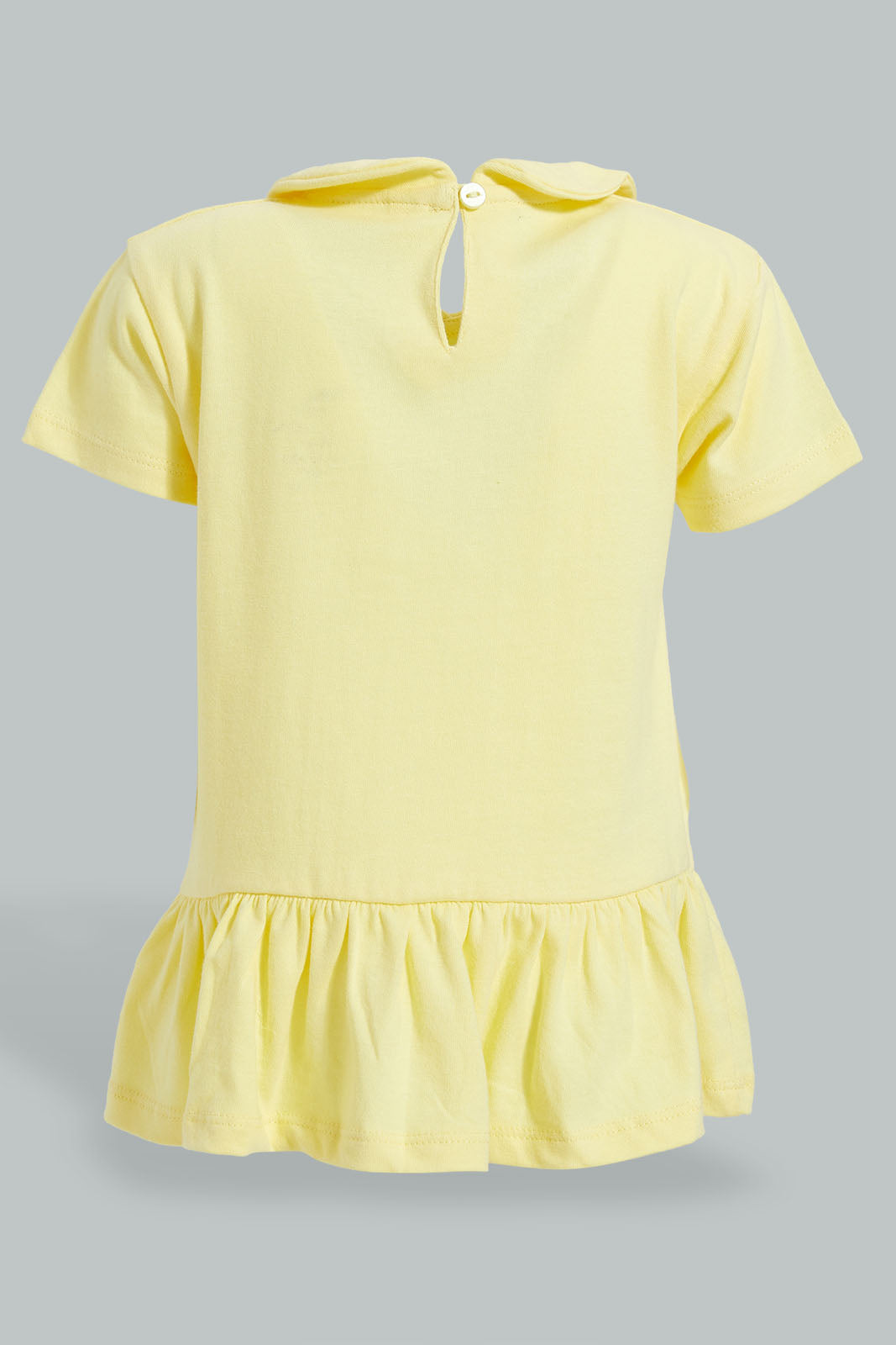 Redtag-Yellow-Peterpan-Top-With-Printed-Legging-Sets-Infant-Girls-3 to 24 Months
