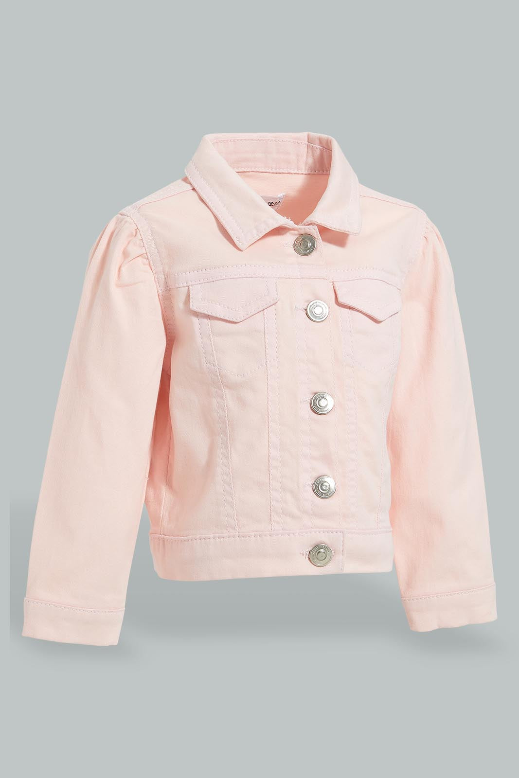 Redtag-Pink-Twill-Jacket-Jackets-Infant-Girls-3 to 24 Months