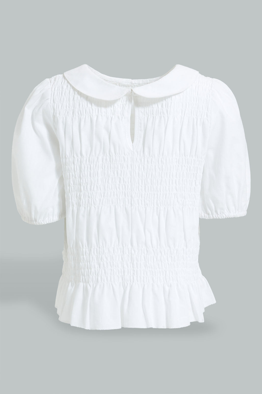 Redtag-White-Collared-Smocking-Top-Blouses-Infant-Girls-3 to 24 Months