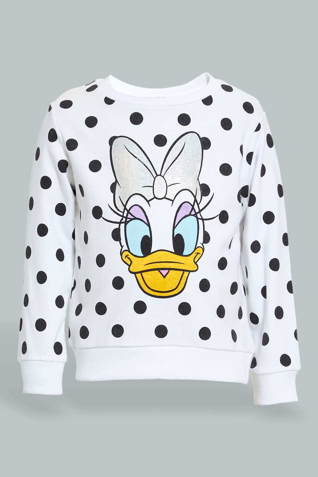 Redtag-White-Daisy-Print-Sweat-T-Shirt-With-Lilac-Printed-Track-Sets-Infant-Girls-3 to 24 Months