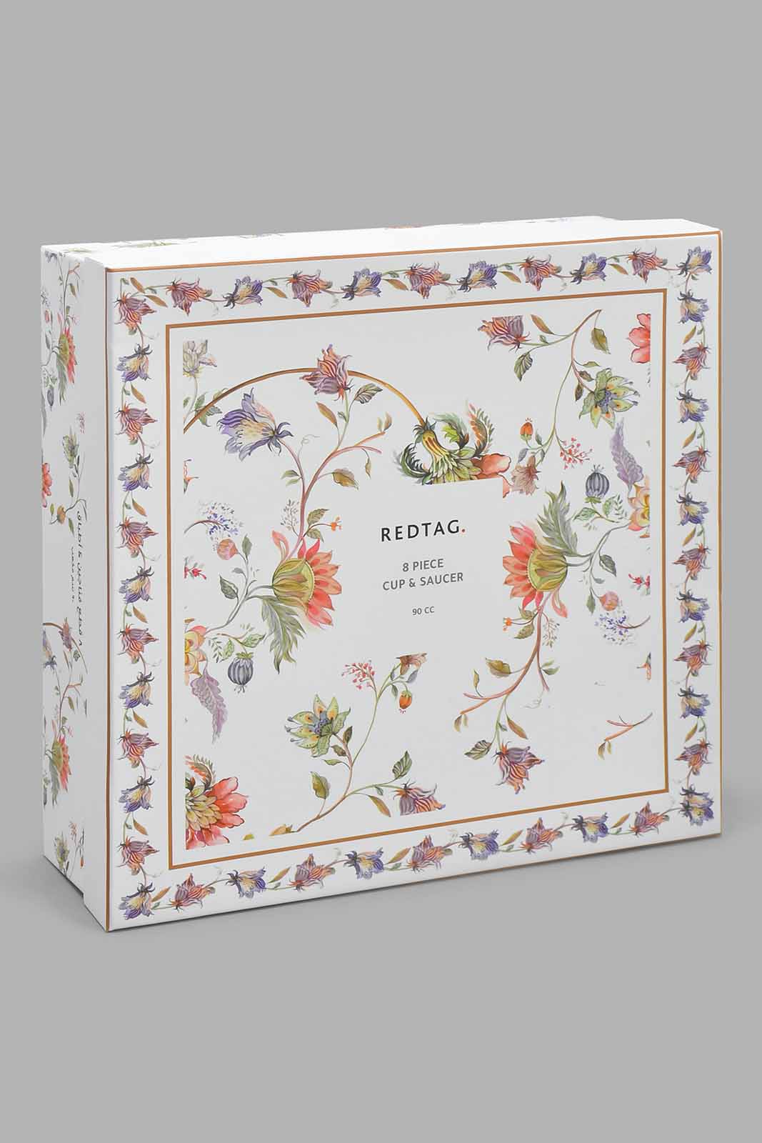 Redtag-Assorted-Floral-Espresso(8-Piece)-Tea-Sets-Home-Dining-