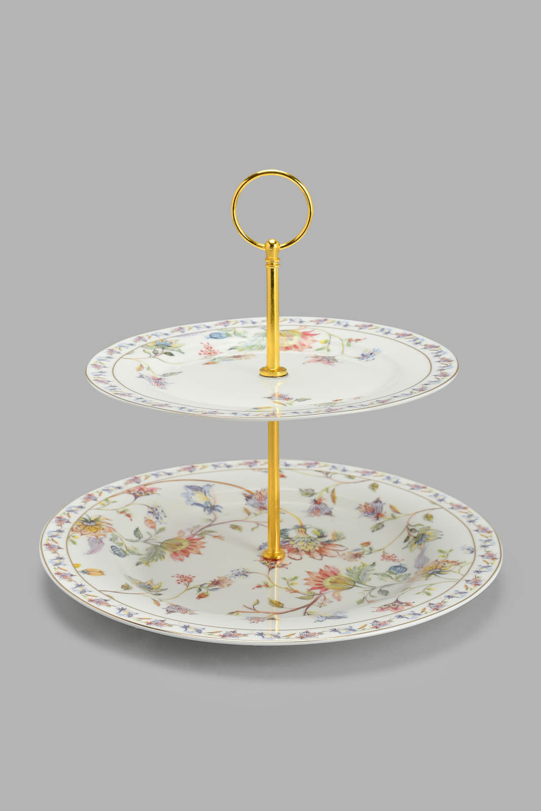Redtag-Assorted-Flora-Two-Tier-Cake-Plate-Tea-Sets-Home-Dining-