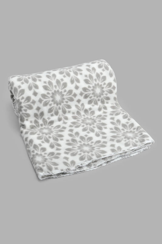 Redtag-Grey-Floral-Printed-Single-Fleece-Blanket-Blankets-Home-Bedroom-
