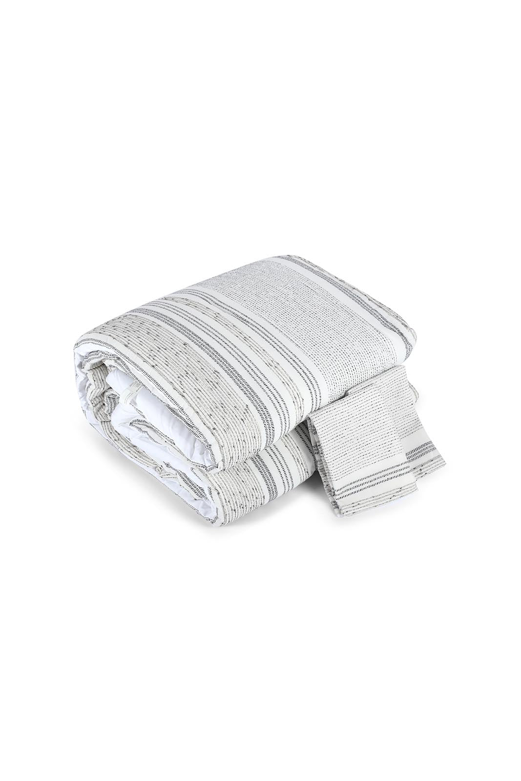 Redtag-Ivory/Grey-Texture-3-Piece-Comforter-Set-(King-Size)-Category:Comforters,-Colour:Ivory,-Dept:Home,-Filter:Home-Bedroom,-HMW-BED-Comforters,-JUBLIANT,-Nature,-Non-Sale,-S22C,-Section:Homewares-Home-Bedroom-
