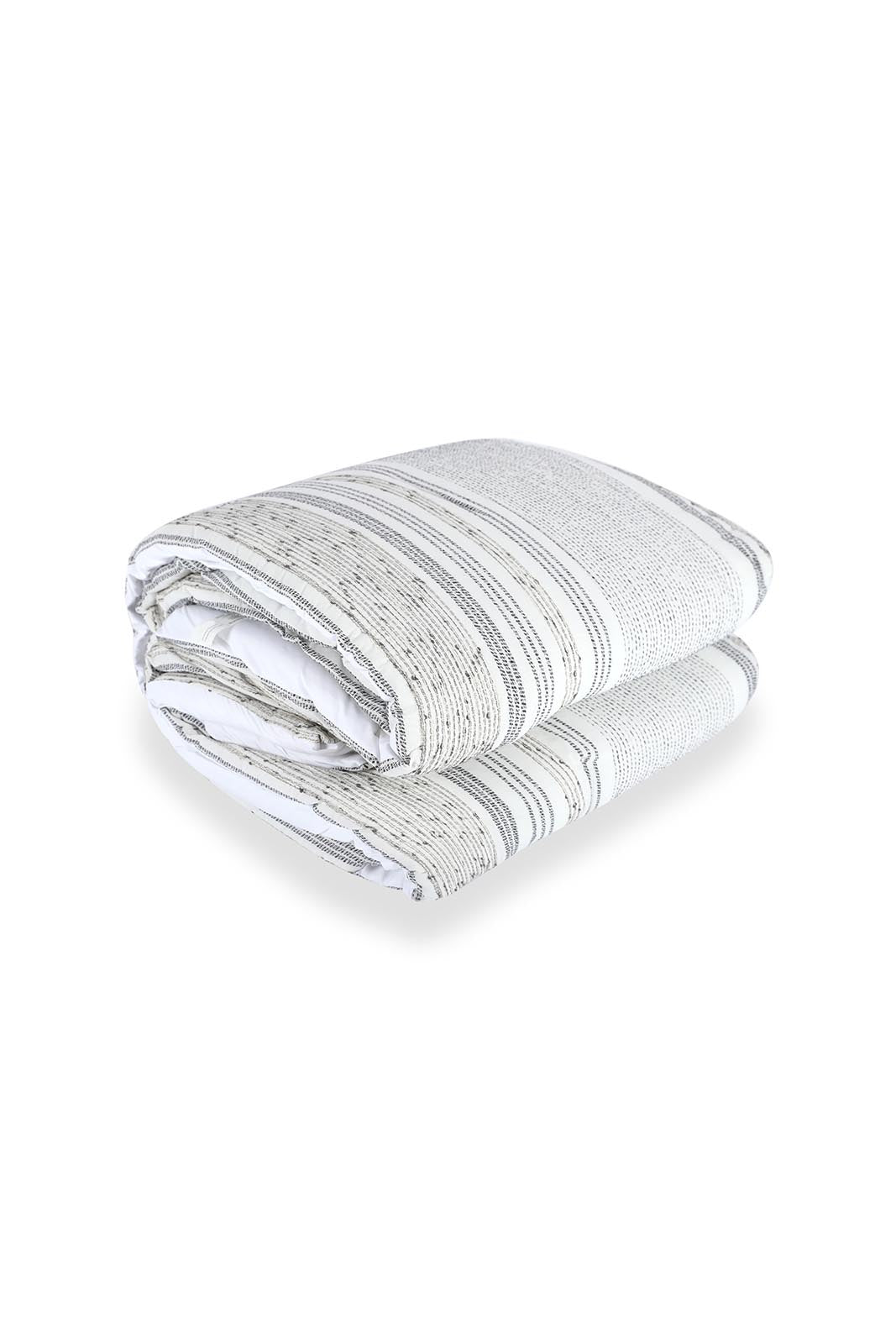 Redtag-Ivory/Grey-Texture-3-Piece-Comforter-Set-(King-Size)-Category:Comforters,-Colour:Ivory,-Dept:Home,-Filter:Home-Bedroom,-HMW-BED-Comforters,-JUBLIANT,-Nature,-Non-Sale,-S22C,-Section:Homewares-Home-Bedroom-