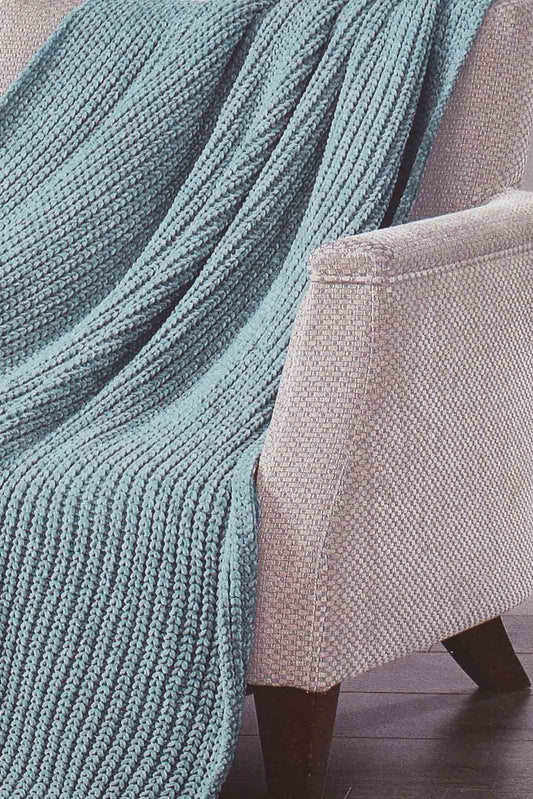 Redtag-Green-Knitted-Throw-Colour:Green,-Filter:Home-Bedroom,-HMW-BED-Throws,-New-In,-New-In-HMW-BED,-Non-Sale,-S22B,-Section:Homewares-Home-Bedroom-