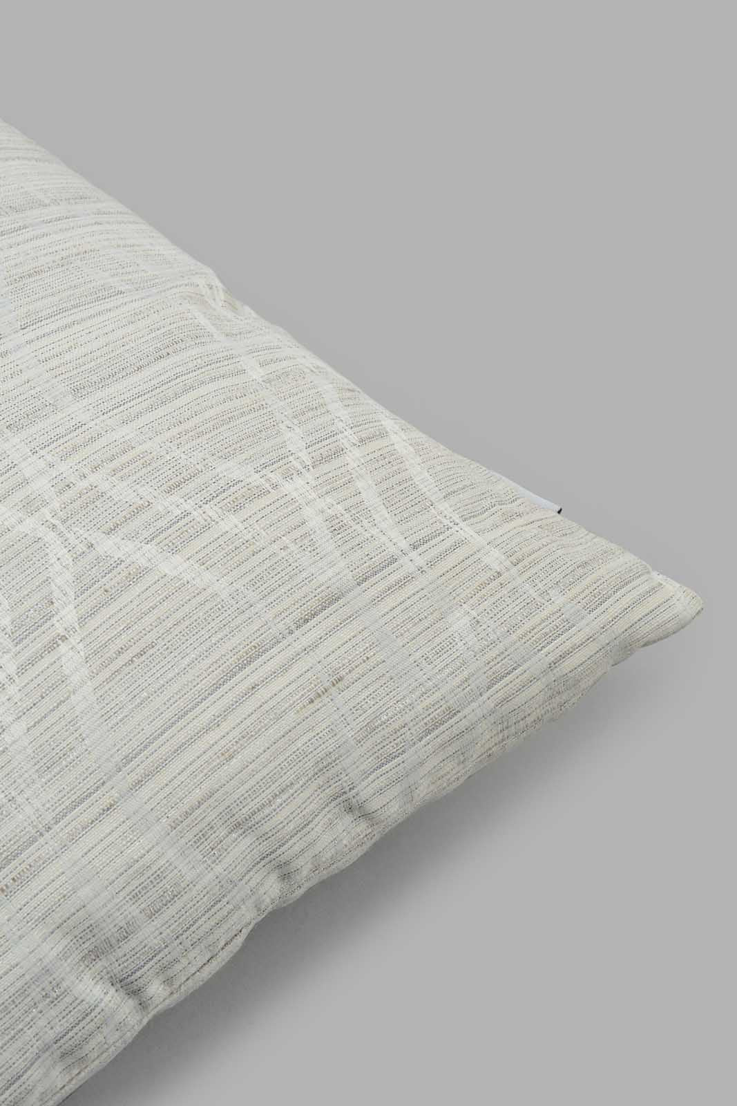 Redtag-Ivory-Geometric-Jacquard-Cushion-Category:Cushions,-Colour:Ivory,-Filter:Home-Bedroom,-HMW-BED-Cushions,-New-In,-New-In-HMW-BED,-Non-Sale,-S22C,-Section:Homewares-Home-Bedroom-