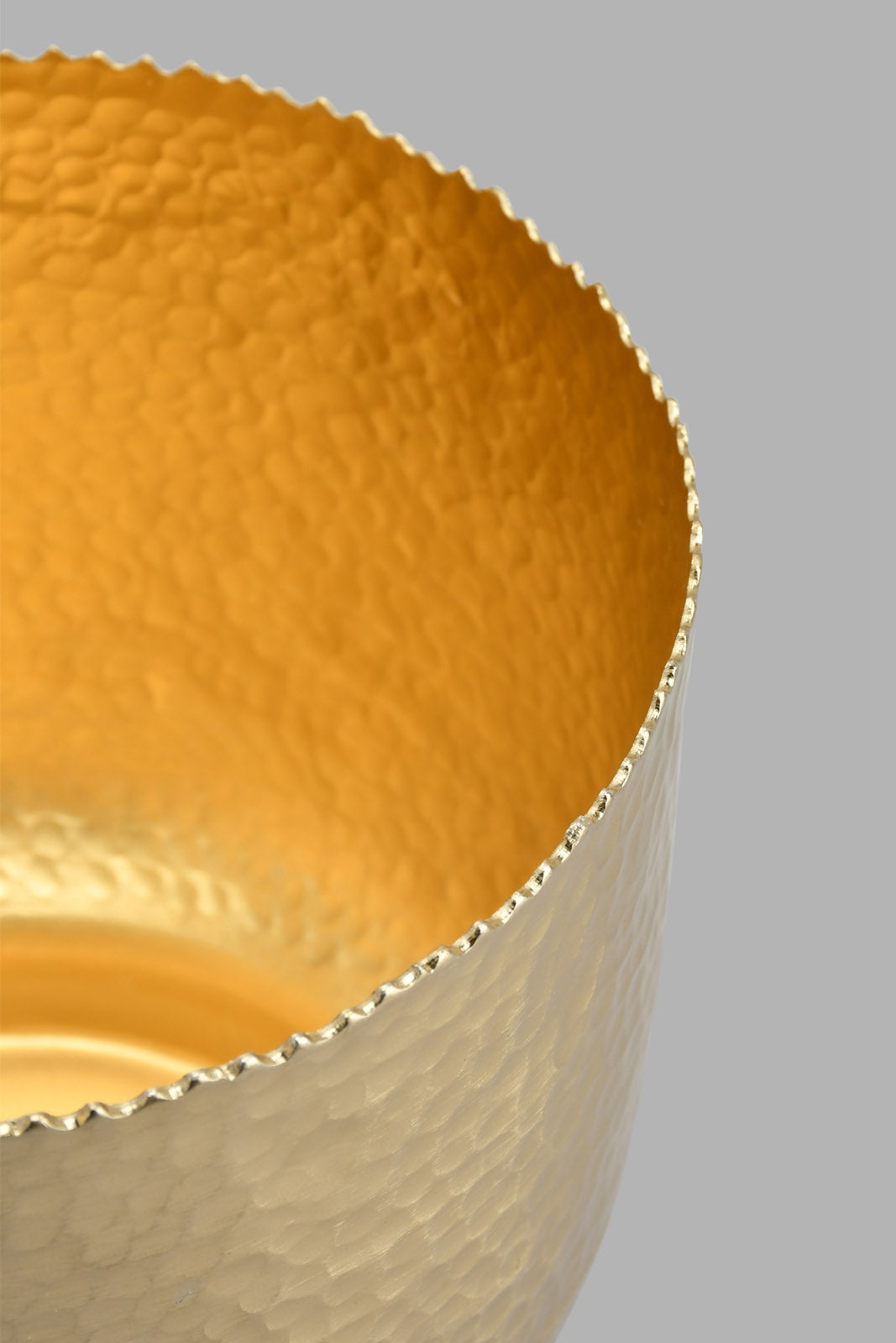 Redtag-Gold-Scallop-Edge-Hammered-Planter-Vase-Home-Decor-