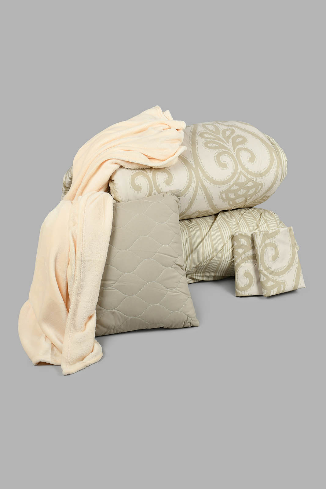 Redtag-Grey-Damask-Print-5-Piece-Comforter-Set-(King-Size)-Comforters-Home-Bedroom-