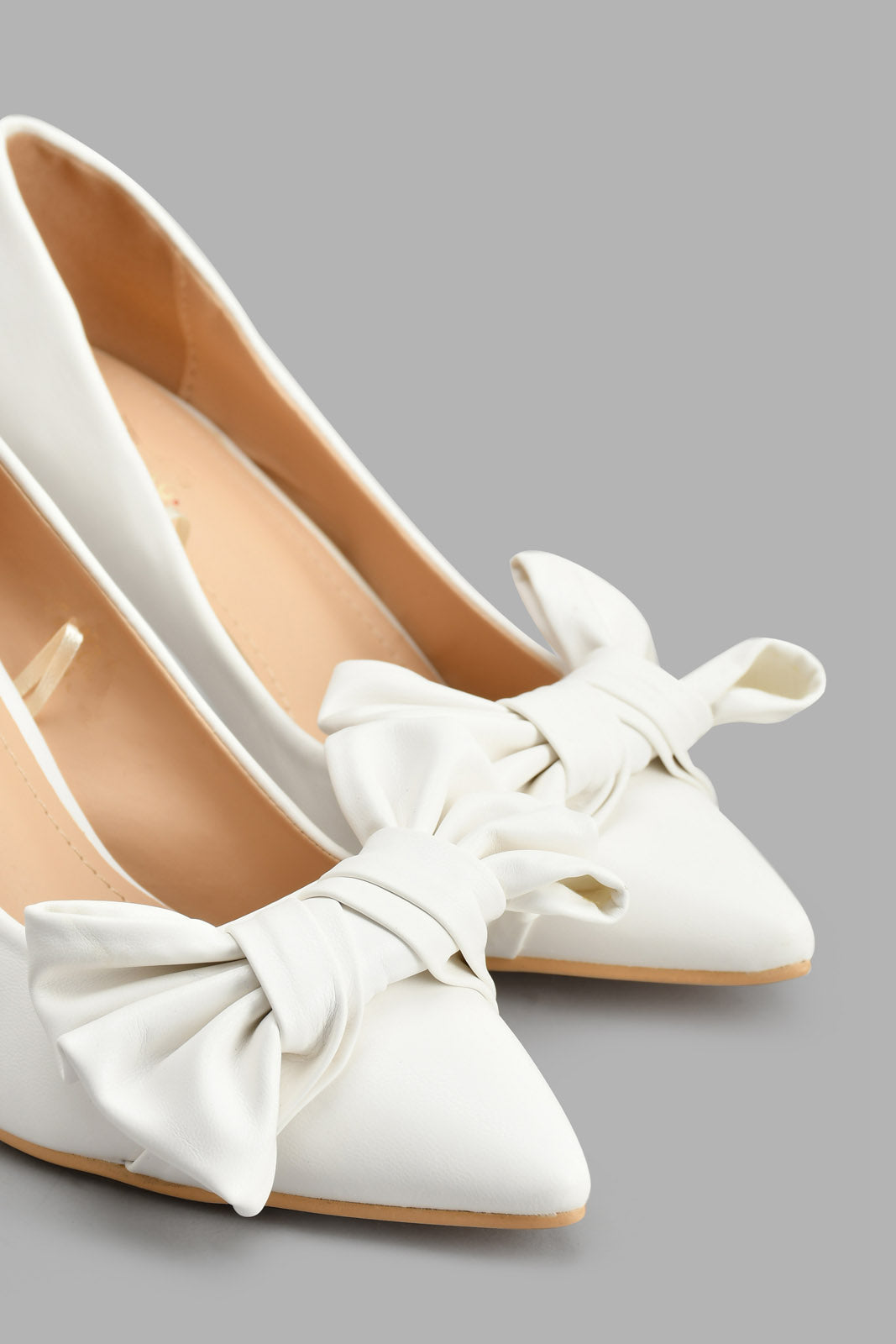 Redtag-White-Court-Shoe-With-Bow-Trim-Court-Shoes-Women's-
