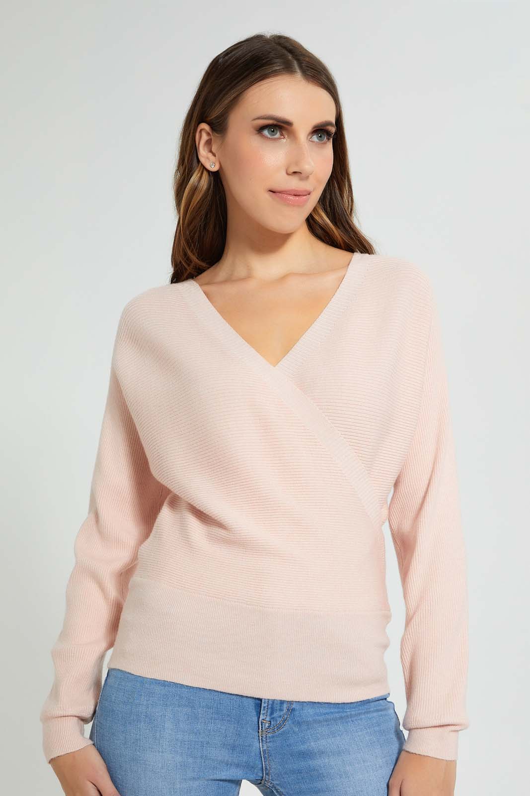 Redtag-Long-Sleeve-V-Neck-Pullover-Pullovers-Women's-