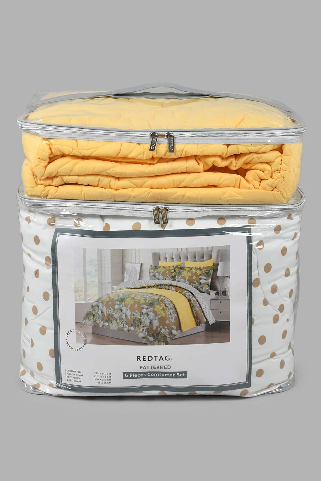 Redtag-Multicolour-Floral-Print-6-Piece-Comforter-Set-(Double-Size)-Comforters-Home-Bedroom-