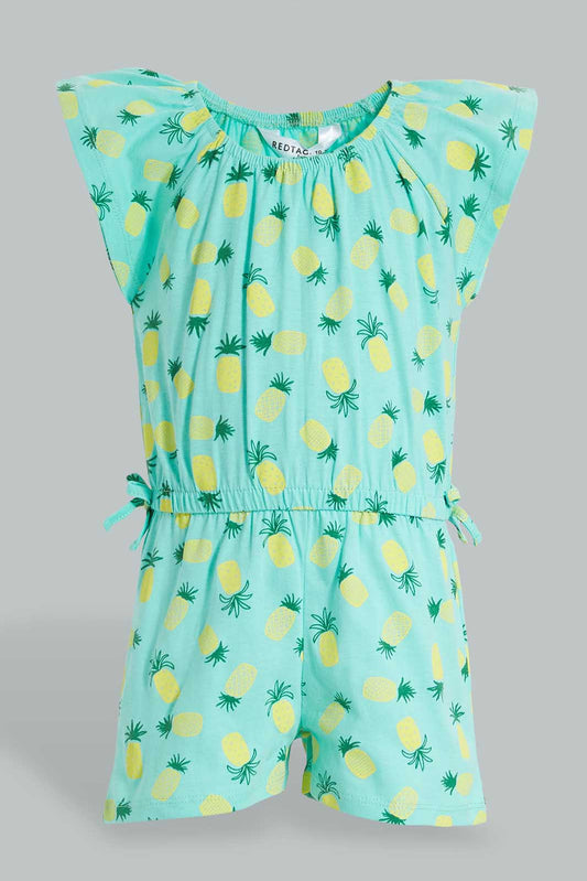 Redtag-Mint-Printed-Playsuit-Jumpsuits-Infant-Girls-3 to 24 Months